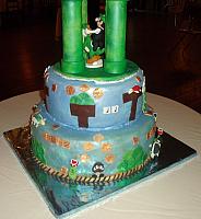 Mario Video Game Theme Wedding Cake bottom tiers view 2