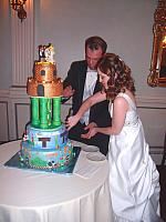 Mario Video Game Theme Wedding Cake with bride and groom