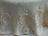 Edible Gumpaste Ivory Lace with Edible Pearls Closeup 1