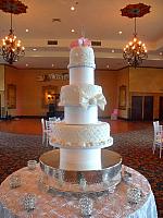 White On White Wedding Cake Before Flowers Arranged