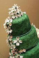 Green Wedding Cake Top Close Up