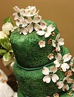 Green Wedding Cake Top Close Up 2